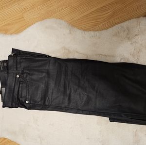 COPY - Coated Denim jeans "Leather Like" straight left high rise Brand New in B…